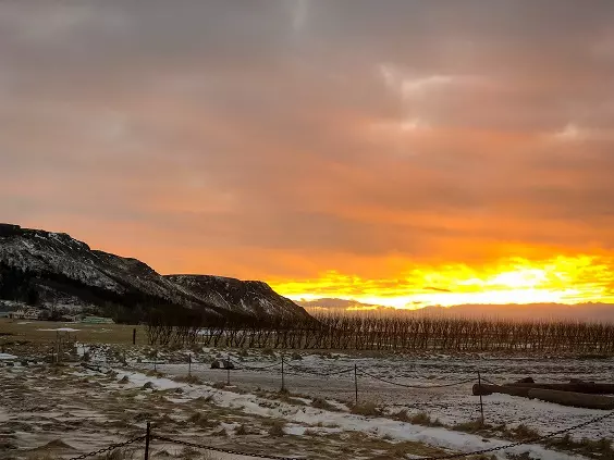 Sunrise at Skogafoss waterfall